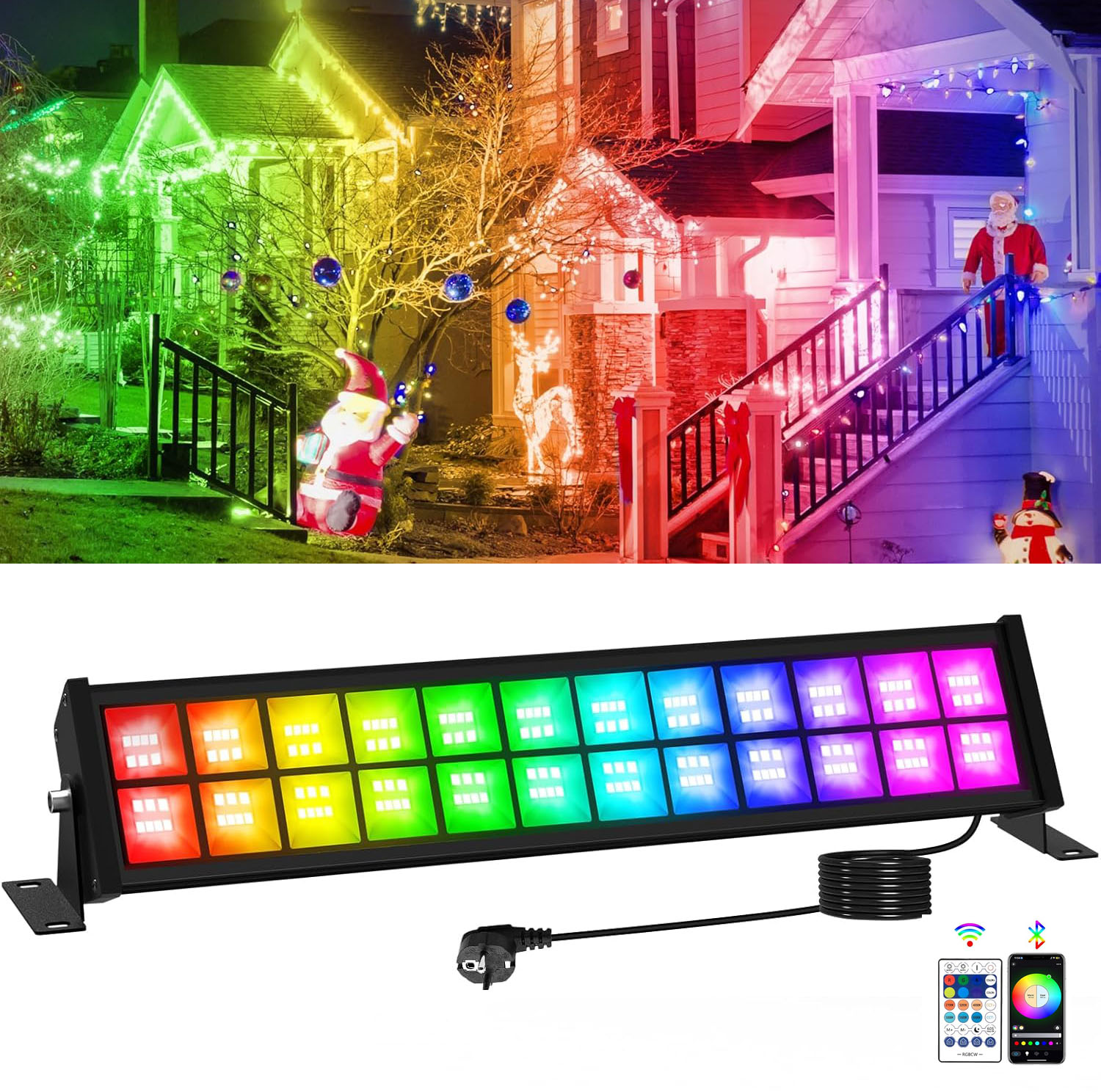 Outdoor Lighting Uk - 50/72W RGB LED Projektör Çubuğu Uzaktan